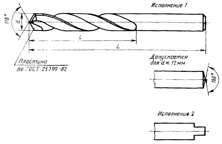 Сверло с цилиндрическим хвостовиком ГОСТ 22735-77