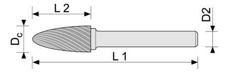 Сфероконическая (гиперболическая) с закругленным концом (F) Сфероконическая (гиперболическая) с закругленным концом (F)