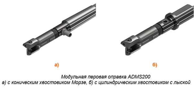 Модульная перовая оправка ADMS200 с коническим и цилиндрическим хв. Модульная перовая оправка ADMS200 с коническим и цилиндрическим хв.