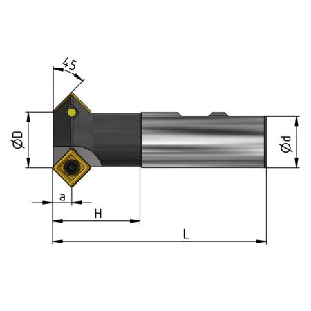 Фреза фасочная 12 с механическим креплением 4гр пл-н SP.. 120408 Z=1 ц/х Weldon=20 AE445-R012.07.01.W20 NOX «Русский Инструмент» (РИ)