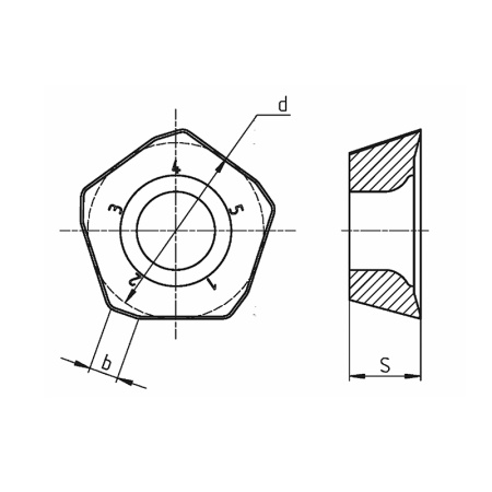 Пластина сменная для высокоскоростной обработки PXKT 090530R-M PP25CT «Русский Инструмент» (РИ)