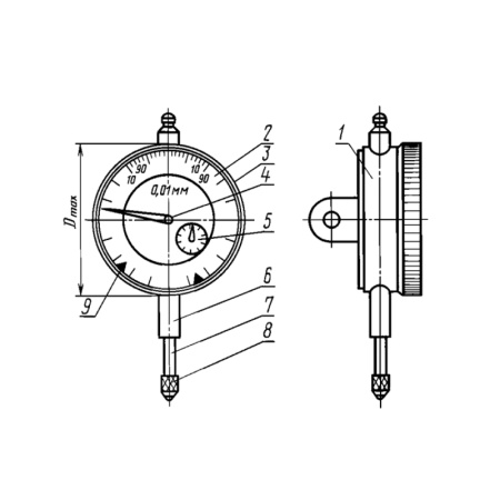 Индикатор часового типа ИЧ 10 0-10 0,01 кл.1 с ушком ГОСТ 577-68 Beltools