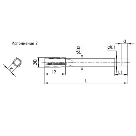 Метчик М5х0,8 гаечный HSS левый L=110мм исп2 ГОСТ 1604-71 Beltools