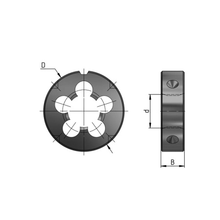 Плашка М22х1,5 6h левая D=55мм (2650-2194) Beltools