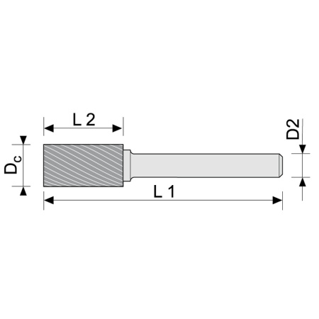 Борфреза цилиндрическая (A) 20 твердосплавная ВК8 dхв-ка=10 мм Х-образная насечка без торцевого зуба Beltools
