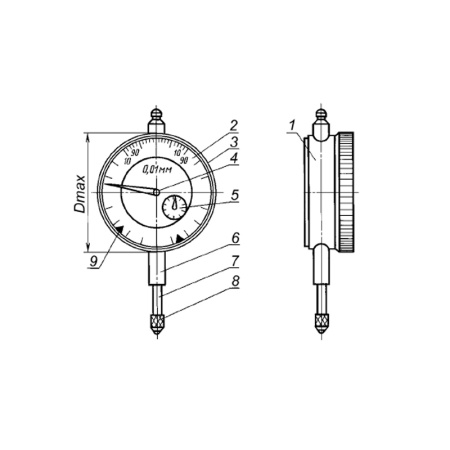 Индикатор часового типа ИЧ 2 0-2 0,01 кл.0 без ушка ГОСТ 577-68 Beltools