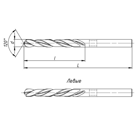 Сверло 0,8 мм Р6М5 левое ц/х ГОСТ 10902-77 Московский завод "Фрезер"