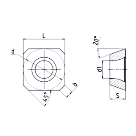 Пластина сменная квадратная SEKT 1204AFTN-RM HP10 «Русский Инструмент» (РИ)