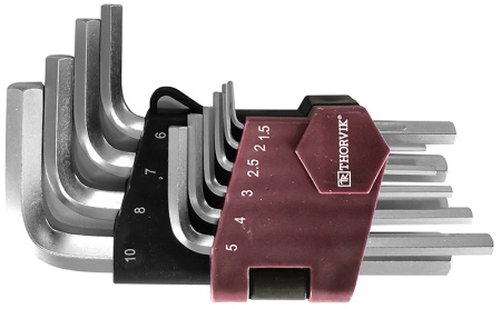 Набор ключей шестигранных коротких 1,5-10 10 шт Thorvik