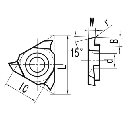 Пластина для отрезания правая TGF32R125-S15R MP20G «Русский Инструмент» (РИ)