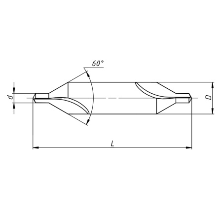 Сверло центровочное 2,5 мм Р6М5 D=6,3 мм тип A ГОСТ 14952-75 шлиф Beltools