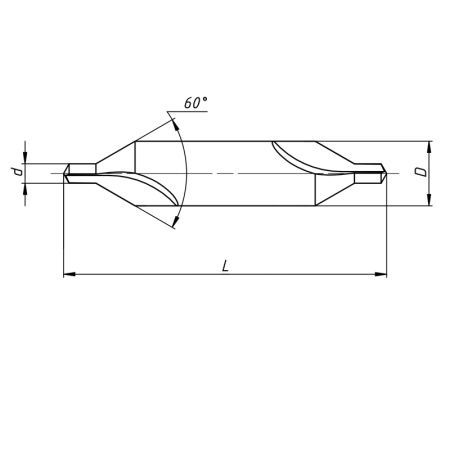Сверло центровочное 5 мм HSS D=12,5 мм тип A ГОСТ 14952-75 Beltools